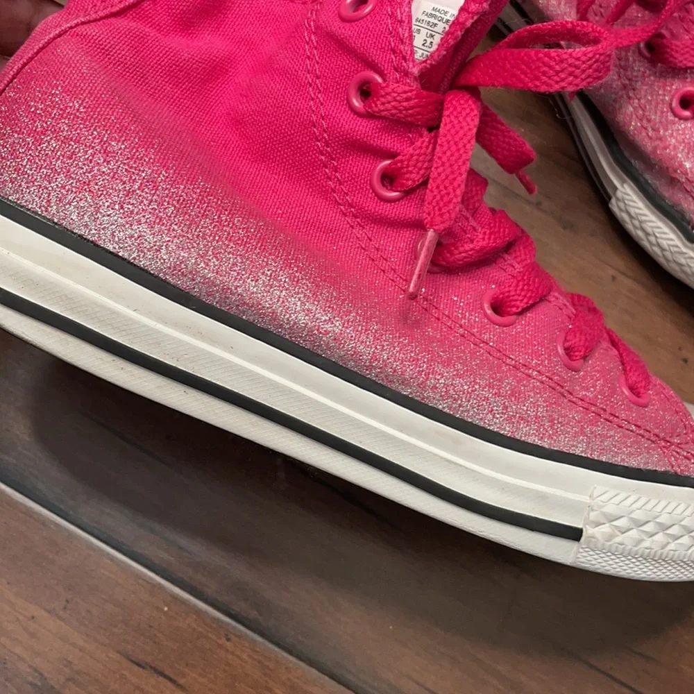 Converse canvas high tops pink,silver‎ glitter size 3
